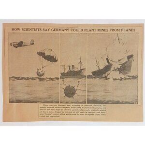 WWII Planting Mines From Planes Scientists Say Military Newspaper Clipping